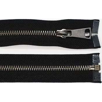 Zip Zip kovový 6mm tmavý nikl, délka 85cm (dělitelný)