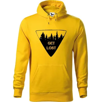 Pánská mikina DOBRÝ TRIKO Pánská mikina s potiskem Get lost Velikost pánské mikiny: M, Barva: Žlutá