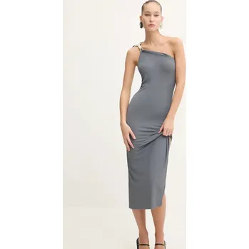 Dámské šaty Šaty Rick Owens Lilies šedá barva, midi, LI02D5534CVI 90X, vel. 34