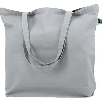 Printwear Těžká plátěná taška s dlouhými uchy z Fairtrade organické bavlny 46 x 40 cm Barva: šedá světlá, Velikost: 46 x 40 cm XT670