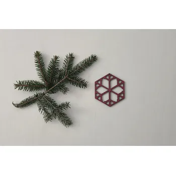 Samolepící dekorace Lepy.cz Dřevěná ozdoba na Vánoční strom Vločka - šestihran Velikost (šířka x výška): 7x7cm, Barevná varianta: Světle zelená
