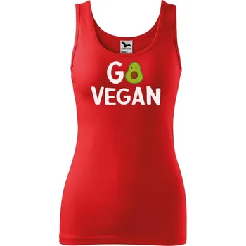 Dámské tričko DOBRÝ TRIKO Dámské tílko s potiskem Go vegan Velikost: 2XL, Barva: Červená