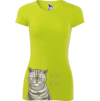 Dámské tričko DOBRÝ TRIKO Dámské tričko KOČKA Velikost: L, Barva: Limetková