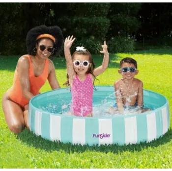 Hračka pro psa Funsicle Nenafukovací skládací bazének 122 x 30 cm, pruhovaný