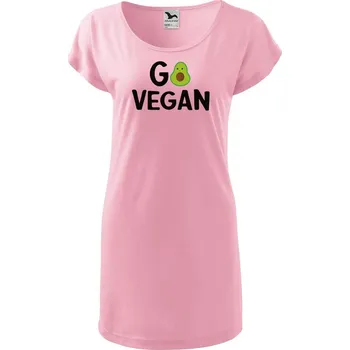 Dámské tričko DOBRÝ TRIKO Dámské tričko/šaty Go vegan Velikost: XS, Barva: Růžová