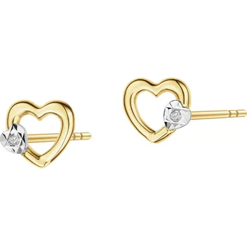 Náušnice Náušnice ze žlutého a bílého zlata s diamanty - 0,008 ct - ryzost 585 - 116.143