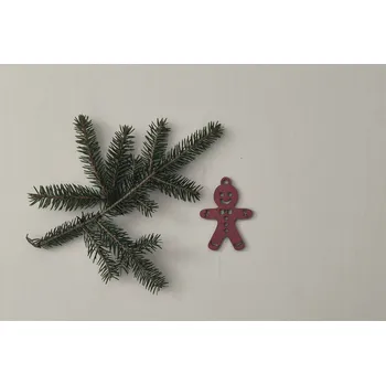 Samolepící dekorace Lepy.cz Dřevěná ozdoba na Vánoční strom Perníček Velikost (šířka x výška): 7x7cm, Barevná varianta: Bílá