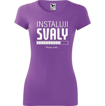 Dámské tričko DOBRÝ TRIKO Dámské tričko Instaluji svaly Velikost: XL, Barva: Fialová