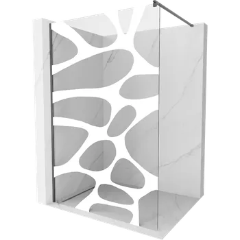 Mexen Kioto sprchová stěna Walk-in 70 x 200 cm, bílá vlna 8 mm, gun gray kartáčovaný - 800-070-101-66-97 Sprchové stěny