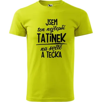 Pánské oblečení DOBRÝ TRIKO Pánské tričko s potiskem Nejlepší tatínek na světě Velikost: M, Barva: Limetková