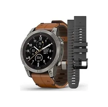 Chytré hodinky GARMIN Fēnix® 7S Pro, 7 Pro, 7X Pro - SAPPHIRE SOLAR Barva: 47 MM Titanium / Brown Leather Band