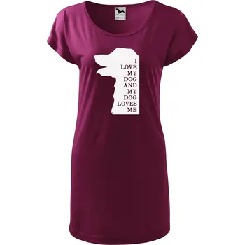 Dámské tričko DOBRÝ TRIKO Dámské tričko/šaty I love my dog Velikost: M, Barva: Fuksiová