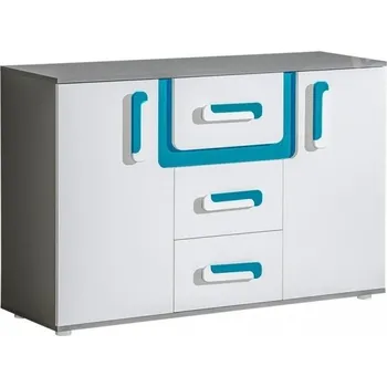 Komoda Skříně a komody Apettita 07 Tyrkys/bílá Doprava ZDARMA.