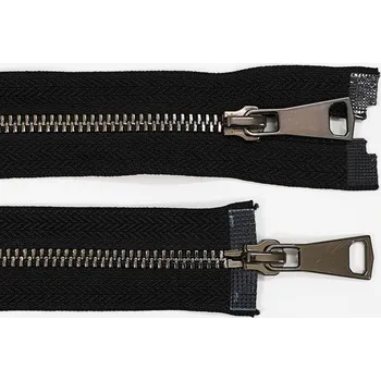 Zip Zip kovový 6mm tmavý nikl, délka 90cm (oboustranný)