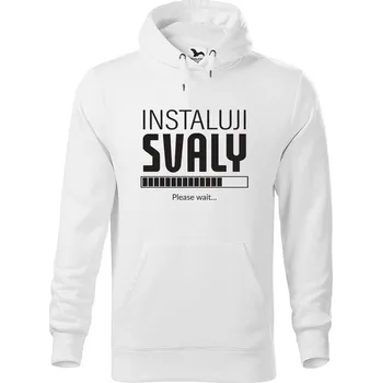 Pánská mikina DOBRÝ TRIKO Pánská mikina s potiskem Instaluji svaly Velikost pánské mikiny: XL, Barva: Bílá