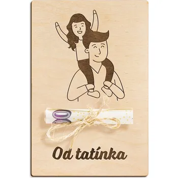 Dárková krabička Dřevěná dárková karta na peníze - Od tatínka pro dceru