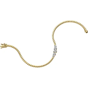 Náramek Zlatý náramek s brilianty - 19 cm - 0,12 ct - ryzost 585 - 211.235