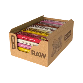 Bombus RAW tyčinky RAW ENERGY - MIX Karton - 20 ks