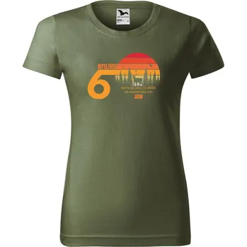 Dámské tričko DOBRÝ TRIKO Dámské tričko s potiskem 60 let myslivost Barva: Khaki, Velikost: S