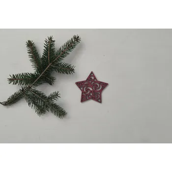 Samolepící dekorace Lepy.cz Dřevěná ozdoba na Vánoční strom Hvězda Velikost (šířka x výška): 7x7cm, Barevná varianta: Bříza