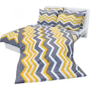 Povlečení Bavlněné povlečení Cikcak žlutý 140x220 70x90
