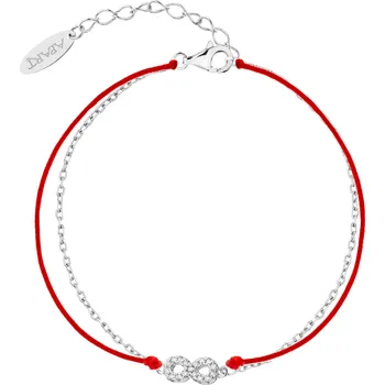 Náramek Náramek se stříbrnými prvky a zirkony - nekonečno - AP538-7094