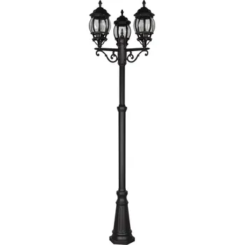 Venkovní osvětlení Trio Leuchten 406960332 ELVO - Zahradní vysoká trojramenná stojací lampa v černé barvě ,IP44, výška 240cm, 3 x E27 (Retro stojací svítidlo na zahradu IP44)