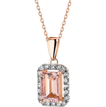 Přívěsek Přívěsek z růžového zlata s diamanty a morganitem - ryzost 585 - 189.216