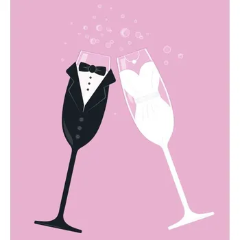 Blahopřání s motivem přípitku růžové