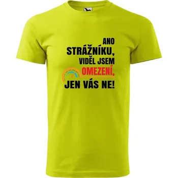 Pánské oblečení DOBRÝ TRIKO Pánské tričko s potiskem Omezení Velikost: 2XL, Barva: Limetková