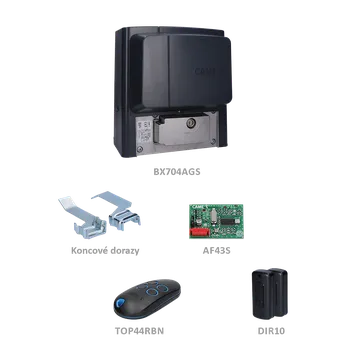 Pohon brány CAME BX PLUS sada pre posuvnú bránu do 400kg, 1x BX704AGS (230V, 320W, 600N) 1x ZBX7N, 1x AF43S, 1x TOP44BRN, 1 pár DIR10