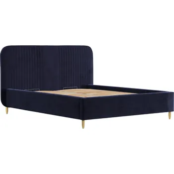 Postel Maison de Rêve Modrá sametová dvoulůžková postel LIVY 160 x 200 cm s úložným prostorem