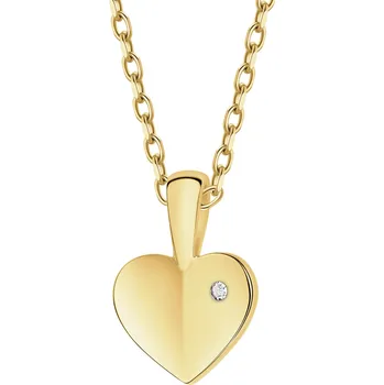 Přívěsek Zlatý přívěsek s diamantem - srdce - 0,002 ct - ryzost 585 - 101.222/M