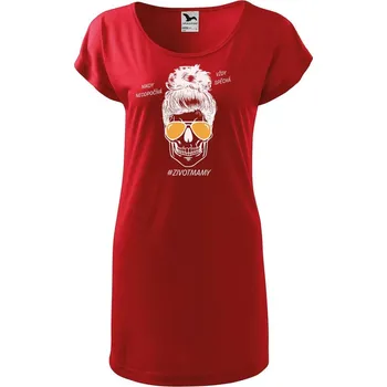 Dámské tričko DOBRÝ TRIKO Dámské tričko/šaty s potiskem Život mámy Velikost: M, Barva: Červená