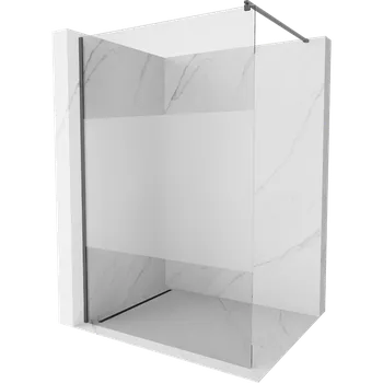 Mexen Kioto sprchová stěna Walk-in 140 x 200 cm, transparentní/matová 8 mm, kartáčovaná tmavě šedá - 800-140-101-66-35 Sprchové stěny