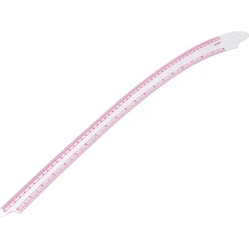 Galanterie Pravítko / křivítko ohebné k tvarování bočních a krokových švů, barva 2 transparent růžová