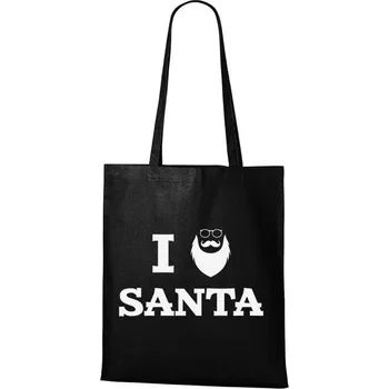 Nákupní taška DOBRÝ TRIKO Vánoční taška s potiskem Santa Barva: Černá