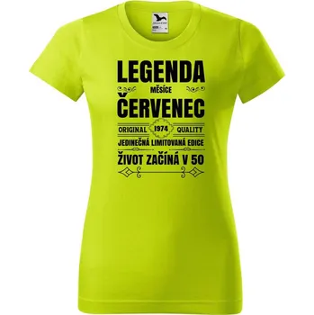 Dámské oblečení DOBRÝ TRIKO Dámské tričko s potiskem Zrození legendy měsíce Barva: Limetková, Velikost: L