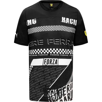 Pánské tričko Scuderia Ferrari F1 volnočasové triko Essere Ferrari černé XXL