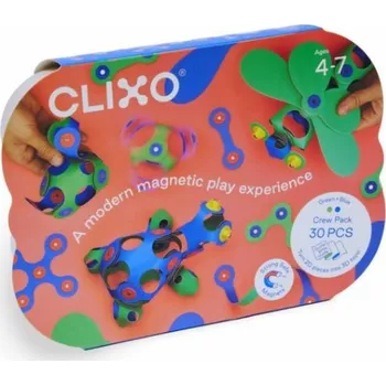 ostatní stavebnice Magnetická stavebnice CLIXO Crew modrozelená 30ks