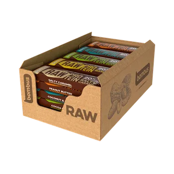 Bombus RAW proteinové tyčinky RAW PROTEIN 20 % - MIX Karton - 20 ks