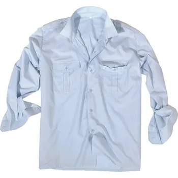 Pánské oblečení MIL-TEC Košile SERVIS dlouhý rukáv na knoflíky SVĚTLE MODRÁ S Modrá