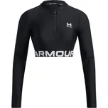 Dámské tričko Under Armour HEATGEAR RIB lg Černá, Bílá