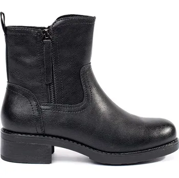 Dámská treková obuv Černé kožené dámské kotníkové boty Sergio Leone, podpatek 4 cm BT353-S-B Velikost: 36
