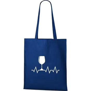 Nákupní taška DOBRÝ TRIKO Bavlněná taška s potiskem Tep srdce víno Barva: Královsky modrá