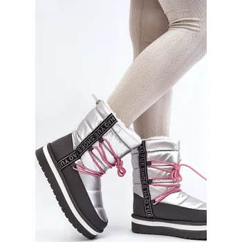 Dámská zimní obuv Dámské sněhule s vázáním Lilara Barva: Stříbrná, Velikost: 38