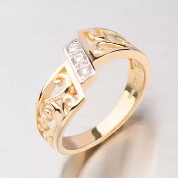 Prsten Dámský prsten žluté zlato 585 zirkon GZ2374 velikost 55