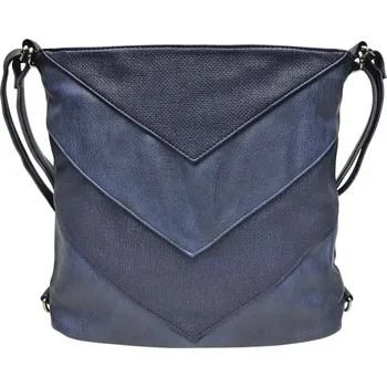 Velký tmavě modrý kabelko-batoh 2v1 se vzory Sandy