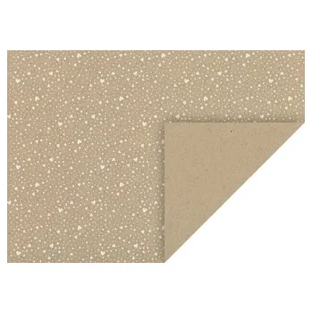 10 ks natur kartonů 50x70 cm s motivem bílých srdíček