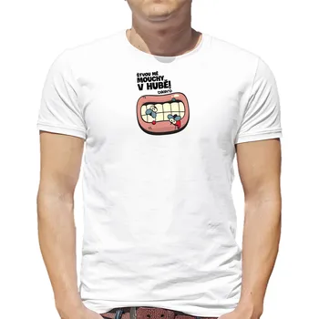 cyklistický dres BIKERO triko Štvou mě mouchy v hubě bílá S